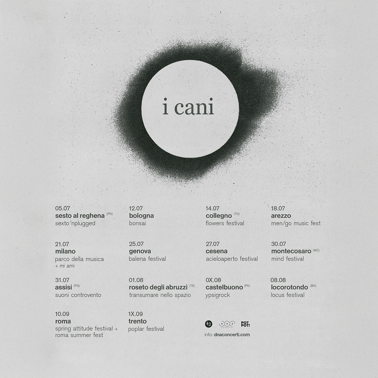 Locandina prevendite Tour Estivo Postmortem de I Cani